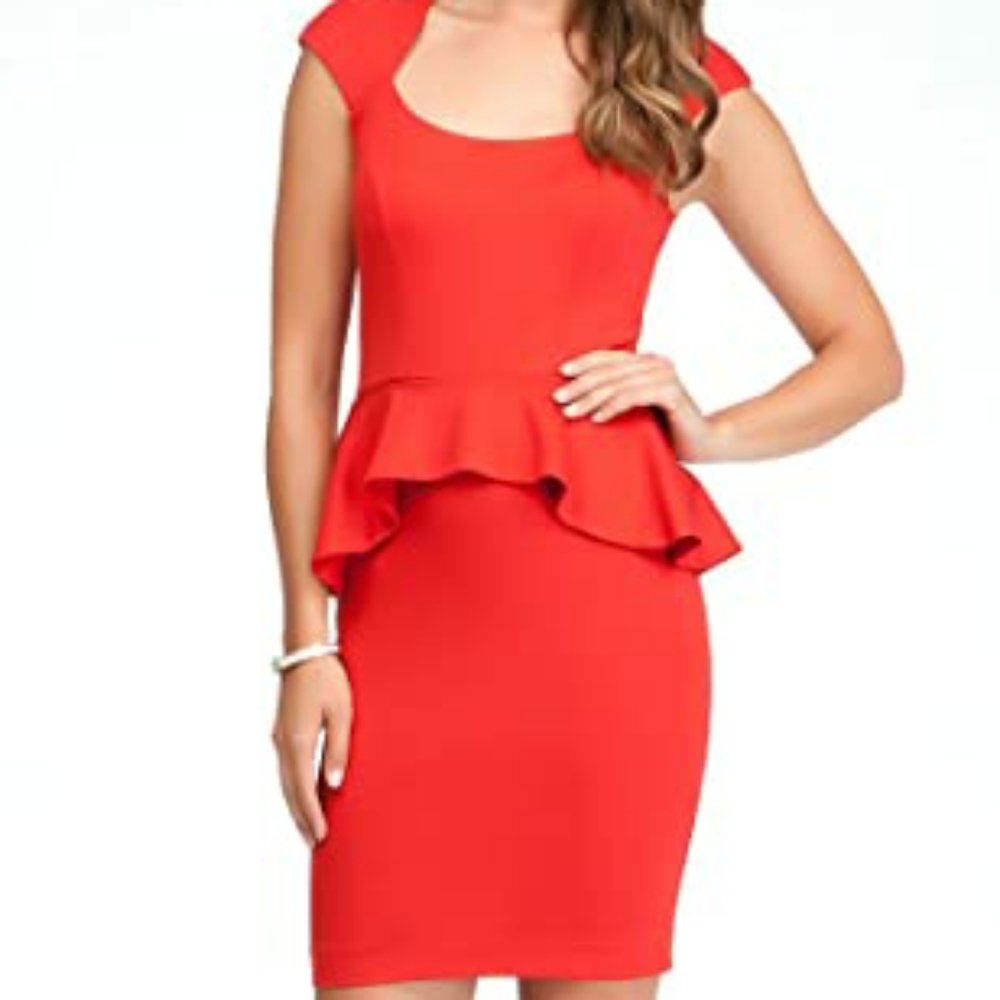 Bebe red peplum dress